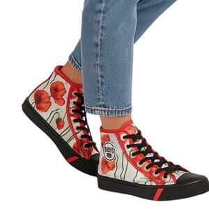Hi Pro Keds Custom Shoes women’s 8.5  men’s size 6.5 floral orange tulips